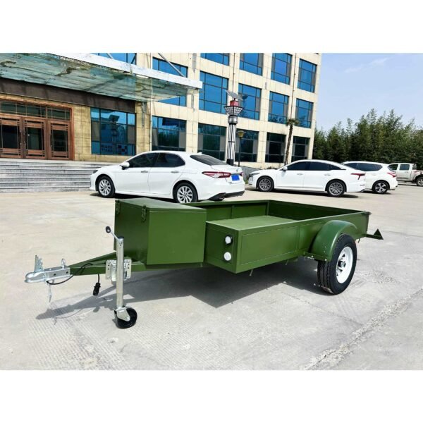 Custom Army Green Single Axle Fence Trailer - Image 3