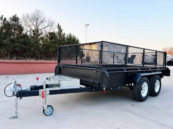 13x6 Hydraulic Dump Trailer with Cage – 4500kg Rated, Black Finish - Image 3