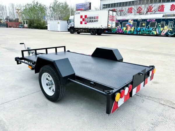 Single Axle Black Flatbed Trailer - Image 3