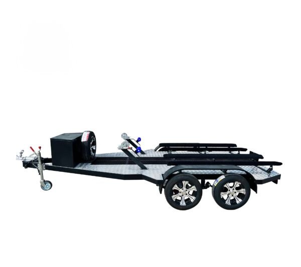 Double motorboat trailer