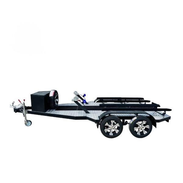 Double motorboat trailer