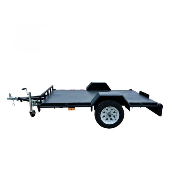 Single Axle Black Flatbed Trailer
