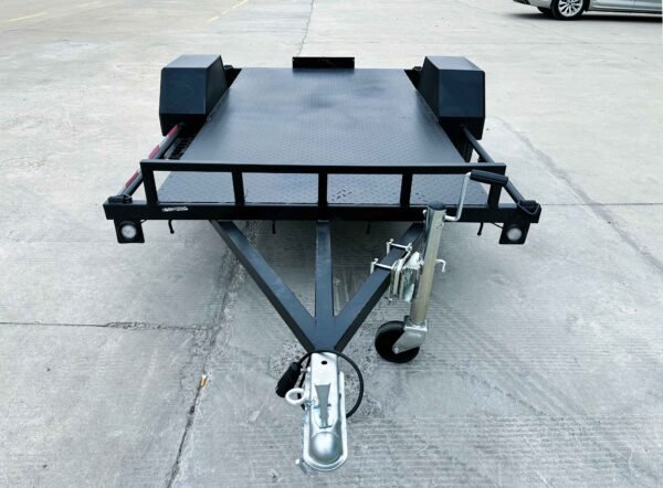 Single Axle Black Flatbed Trailer - Image 4