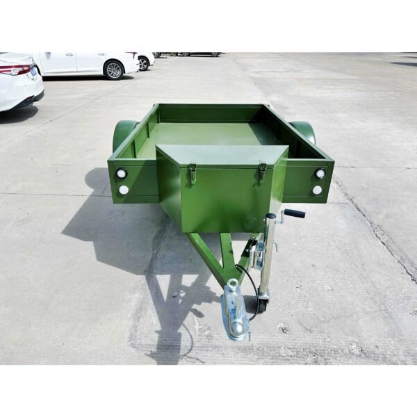 Custom Army Green Single Axle Fence Trailer - Image 5