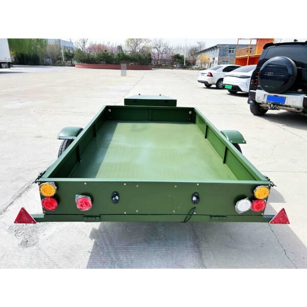 Custom Army Green Single Axle Fence Trailer - Image 6